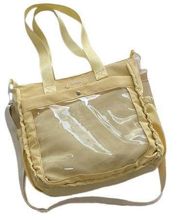 Sac à bandoulière Street Fashion Japonais Panneau d'affichage amovible Intérieur spacieux Tenue décontractée Femme et Fille Accessoire Sac confortable pour le travail, jaune