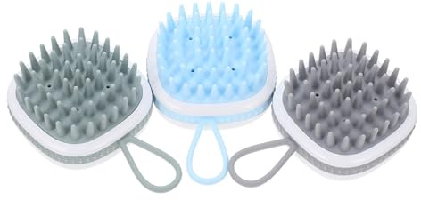 FONDOTIN 3 Stück Silikon Shampoo Bürsten für Kopfhautmassage Haarreinigung Bad Pflege Massagebürste zur Linderung von Kopfhautjucken und Haarwachstum
