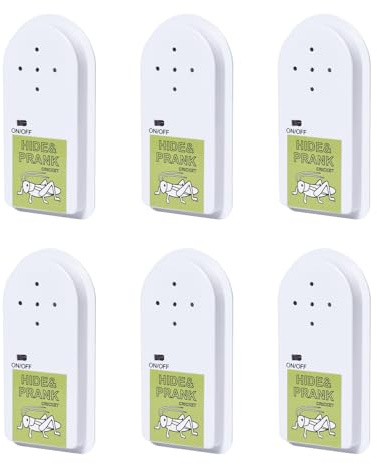 Pumwoy 6 Pièces Cricket Noise Maker avec 4 Sons, Bruit de Cricket Noise Maker Prank, Chirp Prank Générateur Sons de Farces Cachés, Pets Trucs de Farces Hilarants pour Fête, Bureau, Maison, école