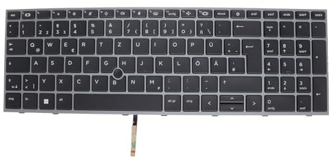 LeFix Deutsch Tastatur mit Hintergrundbeleuchtung und Pointing Stick für HP ZBook Fury 15 G7 G8 Mobile Workstation, QWERTZ Layout, Grau