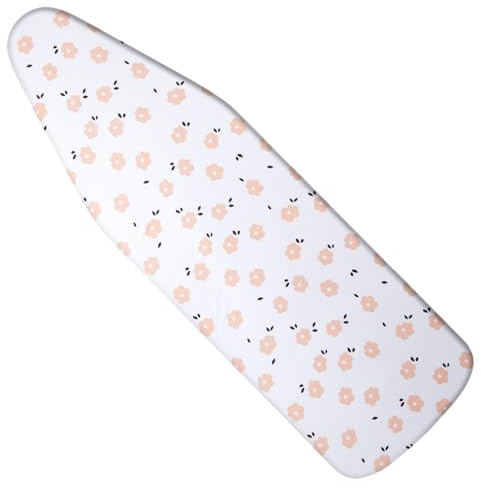 Rhinenet Ironing Board Cover with Extra Thick Padding Drawstring 140x50 cm | Tightening with Thick 6 mm Felt Padding Easy Fit Scorch Resistant Printed Size Up to 55x19 inch