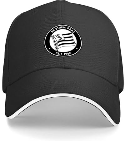 RRCRUHG Klassische Baseballkappe Graz aus Österreich – Die Schwoazn, The Blackies – Sportklub Puntigamer Sturm Graz Verstellbare Sportmütze aus Baumwolle