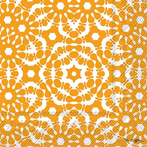 Boston International Papierservietten 6.5 x 6.5-Inches Color Craze Orange