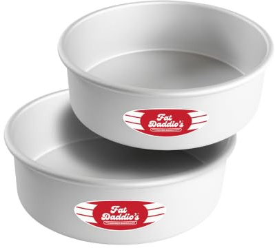 Fat Daddio's Anodized Aluminum Round Cake Pans, 2 Piece Set, 9 x 3 Inch