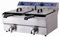 Ristoattrezzature Friggitrice Elettrica Professionale - Doppia Vasca - Con Rubinetto di Scarico - Acciaio Inox - Per Pub, Bar, Ristoranti - Da Banco - 10+10 Litri, Capacità Olio 6+6 Litri