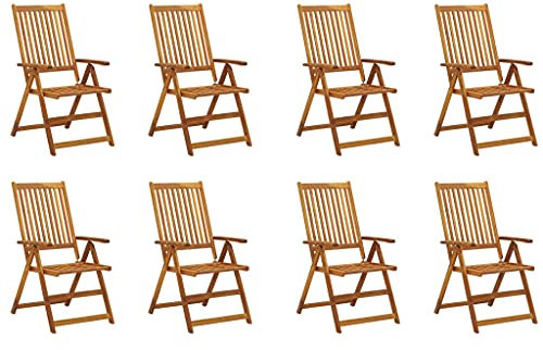 vidaXL 8X Akazienholz Massiv Gartenstuhl Klappbar Holzstuhl Stuhl Gartenmöbel Klappstuhl Stühle Essstuhl Balkonstuhl Terrassenstuhl