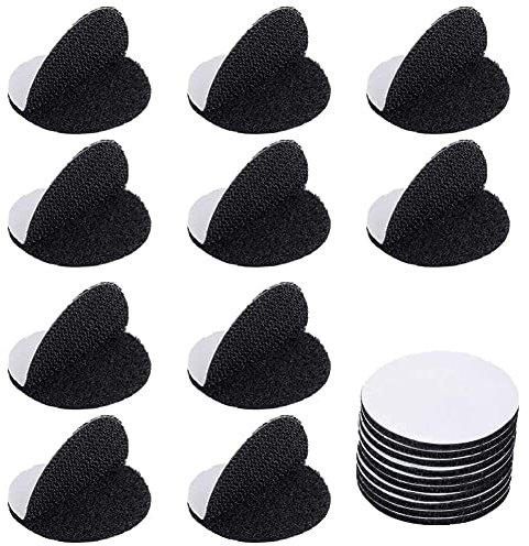 Double Sided Sticky Pads, 10 Pack 60mm Round Black Sofa Cushion Velcro Sheet for DIY Craft, Tools Hanging or Other Cushion Anti Slip Use