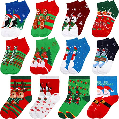 Weihnachts- Adventskalender mit Socken 12- Tage- Countdown- Kalender Warme Baumwollsocken Weihnachtsbaum- Anhänger Anhänger für Weihnachtsfeier Geschenkdekoration