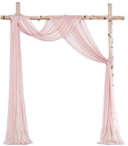 Floroom Hochzeitsbogen Drapierung Stoff 1 Panel 6 m Dusty Rose Chiffon Stoff Vorhänge Arbor Draperie Hochzeit Zeremonie Empfang Swag Dekorationen