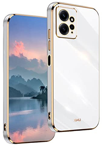 UPLAI Hülle für Xiaomi Redmi Note 12 4G, Ultra Dünn Stoßfest Handyhülle mit Mode-Galvanik-Design, Prämie TPU und Sanft Silikon Schutzhülle.(Weiß)