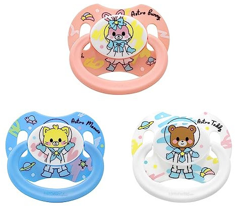 LittleForBig Großer Saugerschild Schnuller der Generation II in Erwachsenengröße Gedruckte 3 Paci Pack - Astro Babies Muster