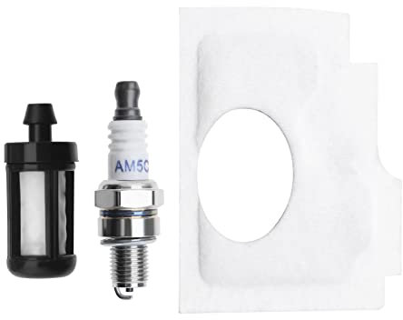 Lot de 3 filtres à air, Bougies d'allumage, filtres à Carburant compatibles avec tronçonneuse Stihl MS170 2-Mix, MS180 2-Mix remplace 1130 141 1700/0000 350 3500