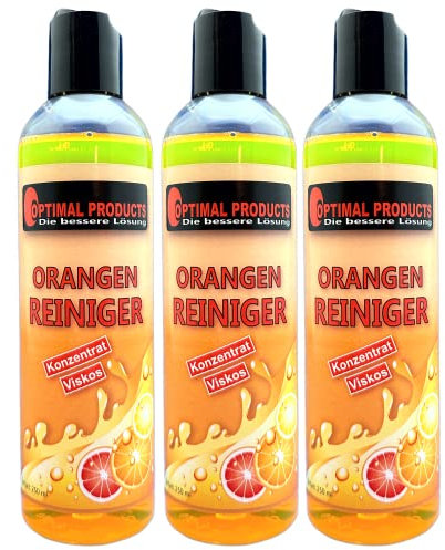 Orangenreiniger | Konzentrat | intensiver Orangenduft | Reinigungsmittel - Universalreiniger | als Glasreiniger, WC Reiniger, Badreiniger, Küchenreiniger | SET 3 x 250ml