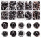 nbeads 100 Stück 10 Stile Schwarze Kunstperlenknöpfe, Retro-Kunststoffperlenknöpfe mit Schaft Runde Verzierungen Nähen Handwerk Knöpfe für Kleidung Hemden Anzüge Mäntel Pullover Hochzeitskleid