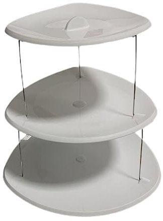 Wilitto Supporto pieghevole per cupcake a 3 livelli, per matrimoni in fattoria, compleanni, tea party, baby shower, decorazione da cucina, bianco triplo strato