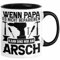 Trendation - Papa Geschenk Tasse Vatertag Wenn Papa Es Nicht Reparieren Kann Geschenkidee Bester Papa Vater (Schwarz)