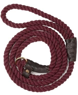 Rope Slip Lead for Dogs Strong Roped Training Slip Leash Pet Puppy Adjustable Cotton Leads (Berry)