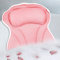 Coussin de bain pour soutien du cou et du dos, coussin de baignoire pour tête et cou avec 6 ventouses antidérapantes puissantes, maille aérée 4D, accessoires de bain pour femme (rose)