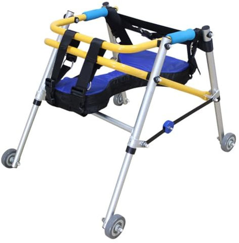 wanghaiyanBD Zusammenklappbares, leichtes Gehgestell aus Aluminium mit Rädern, Rehabilitationstrainingsgerät für Kinder mit Zerebralparese, Gehhilfe aus Aluminiumlegierung, faltbar