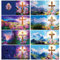 CXINLky 5D DIY Diamond Painting Karten, 2024 Neuheiten Diamond Painting Karten, 8 Stuck Diamond Painting Karten Geburtstag, Geschenkkarte Feiertags für Familie, Liebhaber,Freunde-01-Kreuz