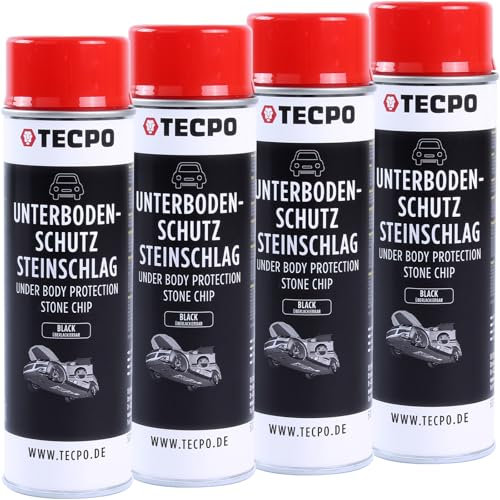 TECPO Unterbodenschutz Steinschlag überlackierbar schwarz, 500ml (4X 500ml)