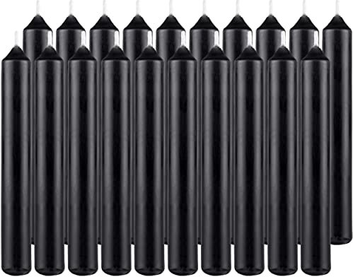BRUBAKER 20er Pack Geburtstagskerzen Schwarz 9,5 cm - kleine Spitzkerzen für Geburtstag, Magie, Rituale oder Partydekoration - Dekokerzen mit 1,25 cm Durchmesser - Stabkerzen Leuchterkerzen
