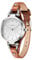 BUREI Uhr Demen Elegante Lederarmband Armbanduhr Damen Klassisch Analog Quarz Damenuhr Frauen(Silber braun)