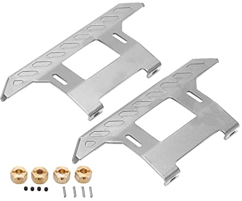 plplaaoo Metal Side Pedal RC Climbing Car Aluminum Alloy Foot Pedal Replacement for Axial SCX10II 90046 90047 90075 Durable Easy Installation Exquisite Style Upgrade Parts (Silber)