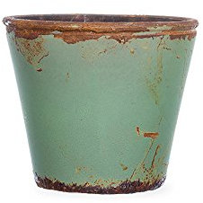 Sandra Rich Vintage Glas-Teelichthalter Flower Pot- hellgrün 10/11 cm
