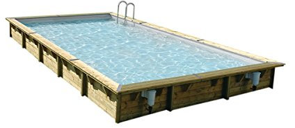 Ubbink - Piscine Bois Linéa 8,00 x 5,00 x 1,40 m - Liner Gris