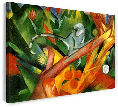 Printed Paintings Leinwand (100x70cm): Franz Marc - Das Äffchen (1912)