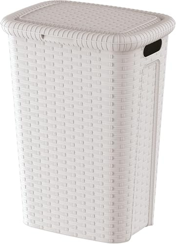 M-Home | Wäschekorb | Polypropylen | weiß | 43,8 x 32,5 x 59,5 cm / 53 L | LAUNDRY HAMPER | PLS6046-06