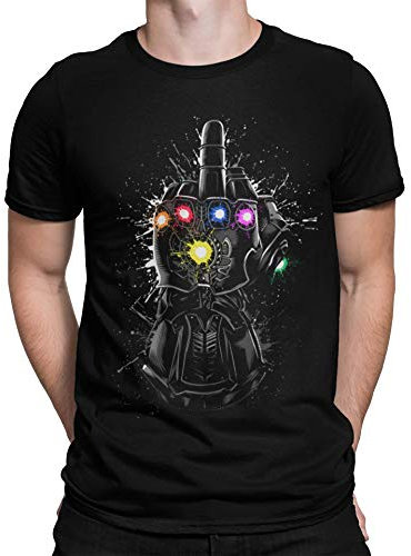 Camisetas La Colmena 4066-Thanos Infinite Fuck (albertocubatas) Negro, L