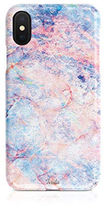 Compatible with iPhone X & Xs Tirita Hard Case Cover Iridescent Marble Holographic Opal Rainbow Granite