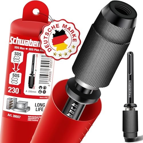 SCHWABENBACH ® Adattatore da SDS Max a SDS Plus Mandrino per trapano a percussione Trapano per calcestruzzo