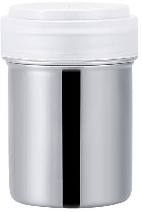 Stainless Steel Powder Sugar Shaker with Lid, 2 Sizes Coffee Cocoa Cinnamon Shaker Cans Mesh Duster Mesh Sifter Sprinkler for Latte Cappuccino, Cupcake Stencils(S)