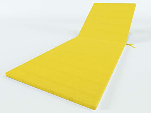 ALOHA Liegenauflage Auflage Polster für Gartenliege Liegestuhl Sonnenliege Liege Kissen Sonnenliege Strandliege (Gelb / 190x54x4cm / 1 Stück)
