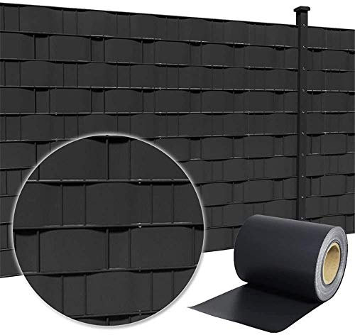 LZQ PVC Sichtschutzstreifen Sichtschutzfolie Extra dick Blickdicht Sichtschutz Streifen Doppelstabmattenzaun Zaunfolie mit 90 Befestigungsclips für Gartenzaun, Balkon (210m x 19cm, Anthrazit)