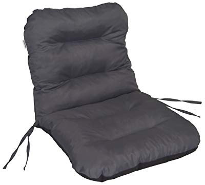 PillowPrim Sitzkissen für gartenstühle – Kissen für Balkon – Für Gartenliebhaber – Langlebig & Wetterfest – Graphit – 48x48 cm, Hoher Rücken 48 cm