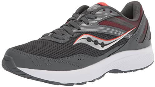 Saucony Men's Cohesion 15 Running Shoe, Shadow/Poppy, 44.5 EU