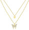 Sterling Silber Halskette Glänzende Schmetterling Quaste Halskette Weibliche Doppelschicht Anhänger Schlüsselbein Kette Hochzeit Party Schmuck