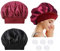 2 gorros de noche suaves para mujer, sombreros de satén sueltos y apretados, con 5 gorros de ducha transparentes desechables de plástico.