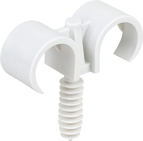 Clips parapluie double avec cheville pour tubes IRL ou ICTA - 2 x Ø25 mm - Gris