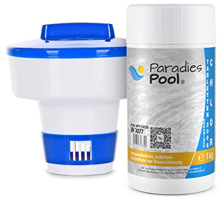 Dosierschwimmer Standard + 1x PP Chlortabletten 200g, 1 kg
