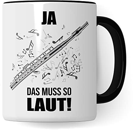 Querflöte Tasse - Musik Geschenk für Flötist Flötistin - Kaffeetasse Musiker Quer-Flötenspieler - Instrument Geschenkideen Becher Querflötist Querflötistin Spruch Kaffeebecher