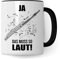 Querflöte Tasse - Musik Geschenk für Flötist Flötistin - Kaffeetasse Musiker Quer-Flötenspieler - Instrument Geschenkideen Becher Querflötist Querflötistin Spruch Kaffeebecher