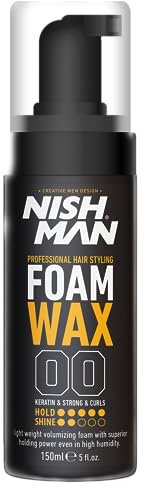 NISHMAN Schaumwachs 150 ml - Flexibler Halt und Natürlicher Glanz für Alle Haartypen - Perfektes Styling und Textur ohne Klebrigen Effekt