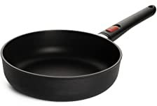Woll Eco Lite QXR Hochrandpfanne - Induktiv - Ø 24 cm, 7 cm hoch, mit abnehmbarem Stiel - Geeignet für alle Herdarten, PFAS-frei,100% recyceltes Aluminium, backofenfest, schwarz