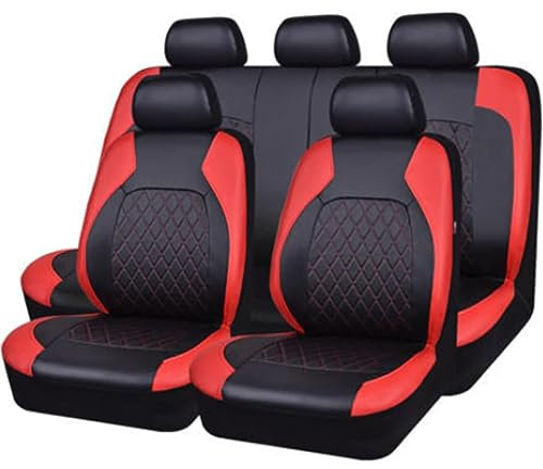 ORBIBA Auto-Sitzbezug für Dacia Sandero Stepway 3.GEN 2.Gen 2012-2016 2017 2018 2019 2020 2021 2022 2023 2024 2025, 9-teiliges Set Sitzbezug Komplett-Set, wasserdichte Autositzschoner aus Leder,D