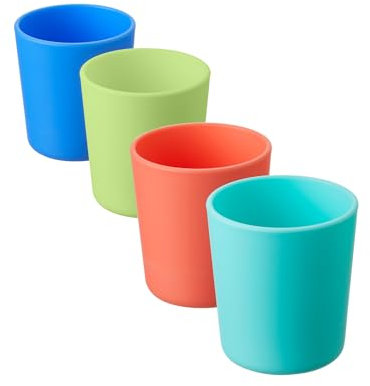 Nuby Good Square Meal Toddler Tumblers - Durable | Dishwasher Safe | Easy to Hold (Pack of 4)